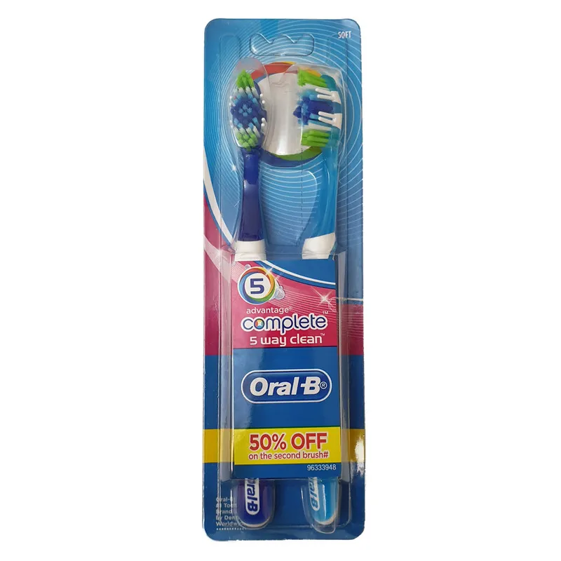 مسواک اورال-بی سری ADVANTAGE COMPLETE مدل 5WAY CLEAN با برس نرم مجموعه 2 عددی - تصویر 3
