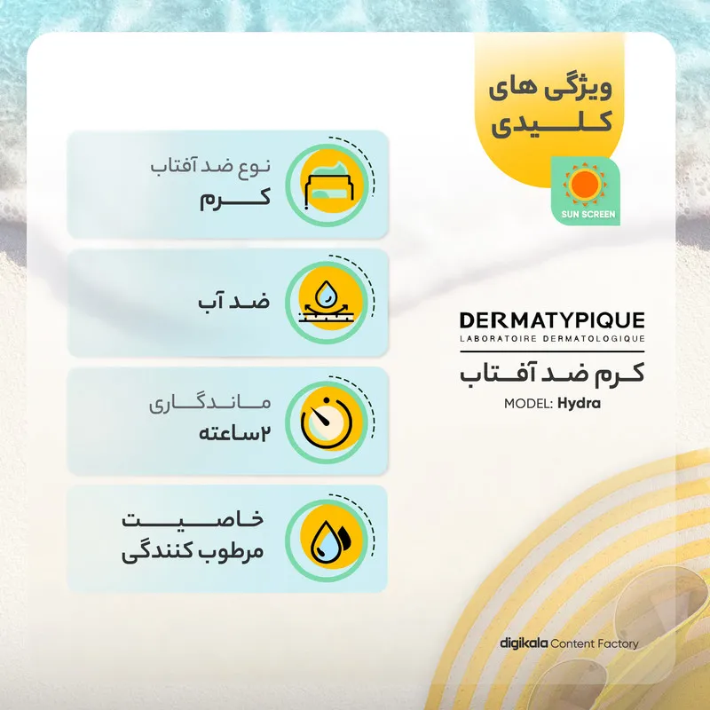 کرم ضدآفتاب درماتیپیک مدل Hydra، حجم 50 میلی‌لیتر - تصویر 4