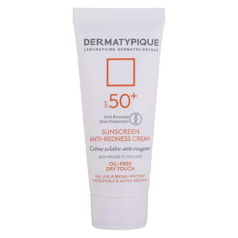 کرم ضد آفتاب بدون رنگ درماتیپیک SPF50 مدل Anti_redness محافط UVB, UVA مناسب انواع پوست حجم 40 میلیلیتر