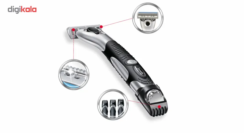 خود تراش ویلکینسون مدل Quattro Titanium به همراه 1 تیغ یدک سه حالت شانه و پایه نگهدارنده و باطری - تصویر 3