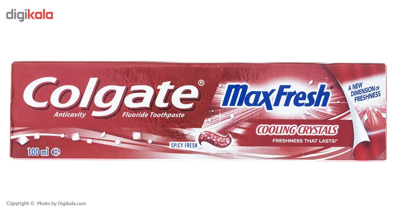 خمیر دندان کلگیت سری Max Fresh مدل Spicy Frsh Cooling Crystal حجم 100 میلی لیتر - تصویر 2
