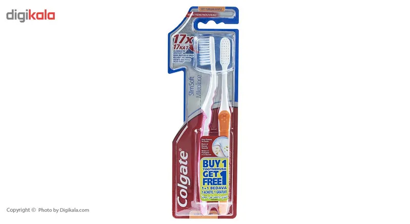 پک مسواک کلگیت مدل Slim Soft بسته 2 عددی - تصویر 2