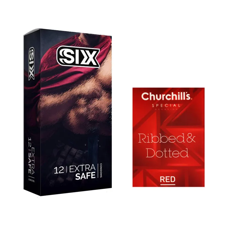 کاندوم سیکس مدل Max Safety بسته 12 عددی به همراه کاندوم چرچیلز مدل Hot Gel بسته 3 عددی - تصویر 2