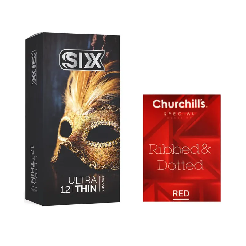 کاندوم سیکس مدل Ultra Thin بسته 12 عددی به همراه کاندوم چرچیلز مدل Hot Gel بسته 3 عددی - تصویر 2