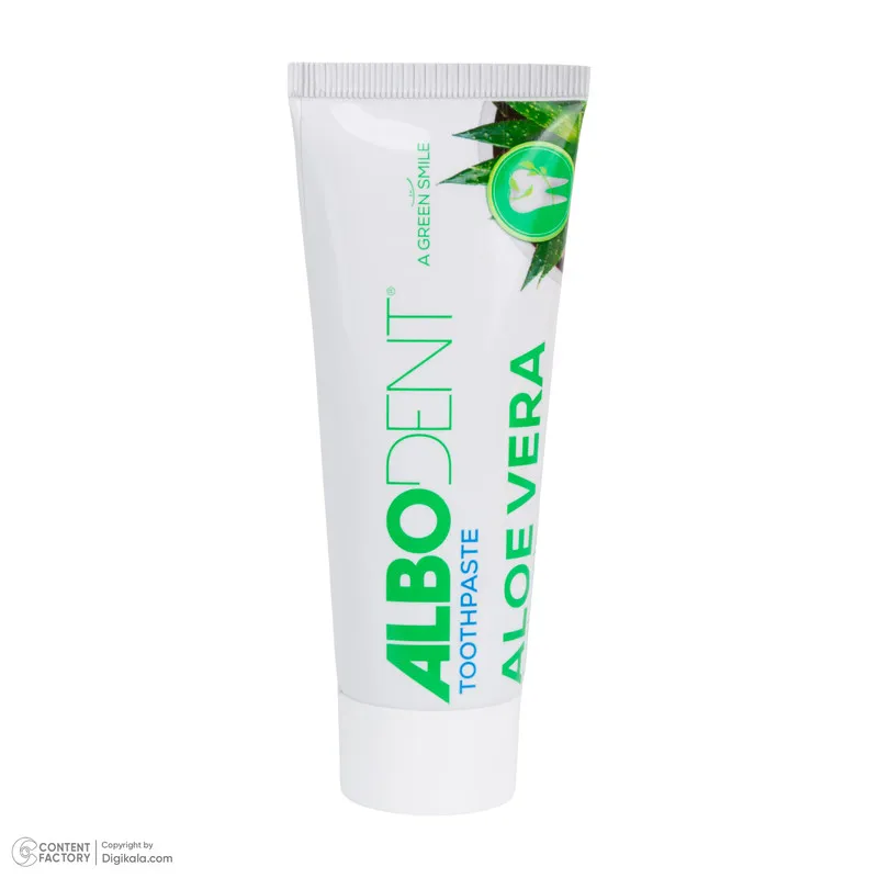 خمیر دندان ضد باکتری آلبودنت مدل Aloe Vera با طعم دارچین مناسب برای همه دندان‌ها وزن 75 گرم - تصویر 2