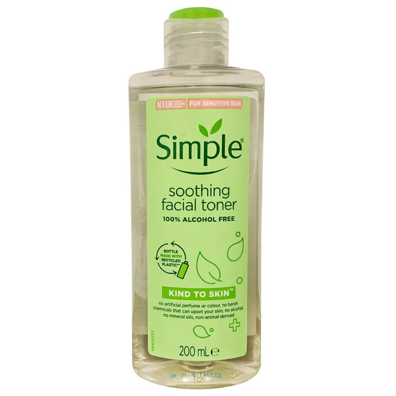 تونر پاک کننده صورت سیمپل مدل Soothing حجم 200 میلی لیتر - تصویر 2