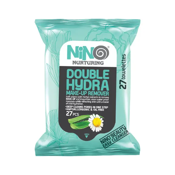 دستمال مرطوب پاک کننده آرایش نینو مدل Double Hydra بسته 27 عددی به همراه دستمال مرطوب پاک کننده آرایش نینو مدل EYE بسته 45 عددی - تصویر 2