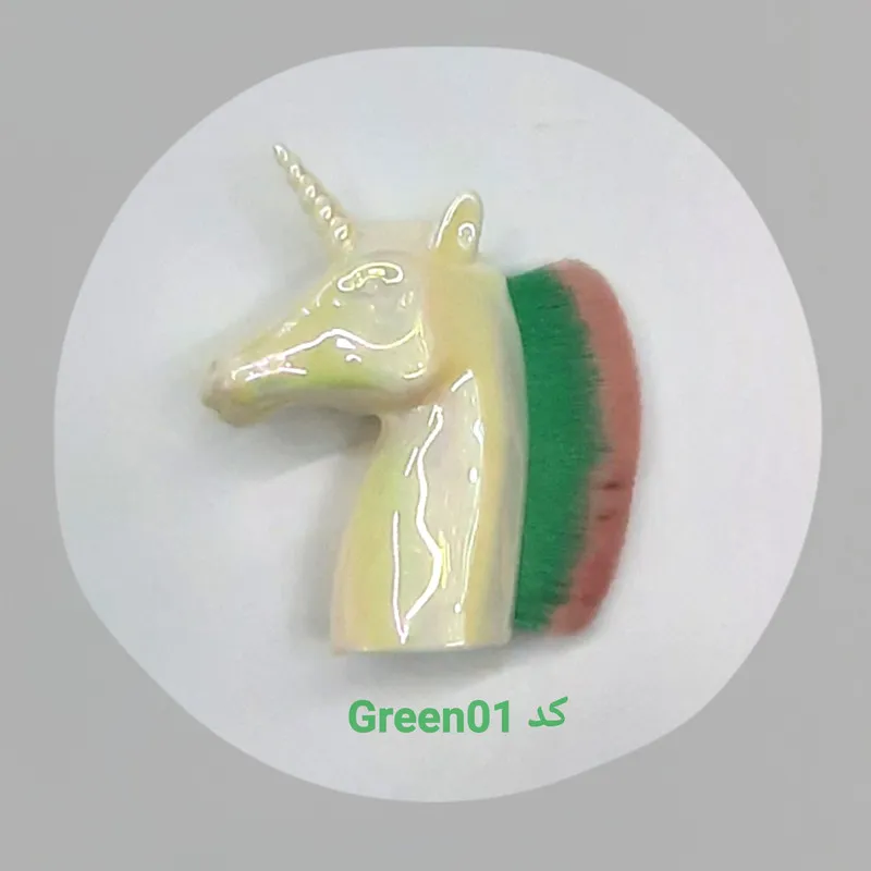 برس ناخن مدل یونیکورن کد Green01 - تصویر 3