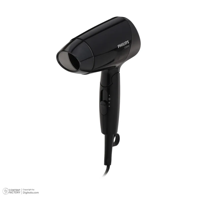 سشوار مسافرتی 1200 وات فیلیپس مدل BHC010، موتور DC، وزن 340 گرم، دارای سری متمرکزکننده پهن، با دسته ارگونومیک - تصویر 6