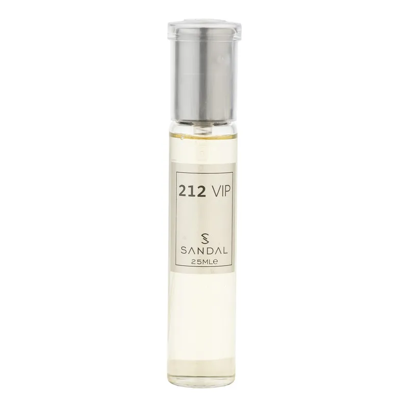 عطر جیبی مردانه صندل مدل 212vip با رایحه تند و خنک حجم 25 میلیلیتر