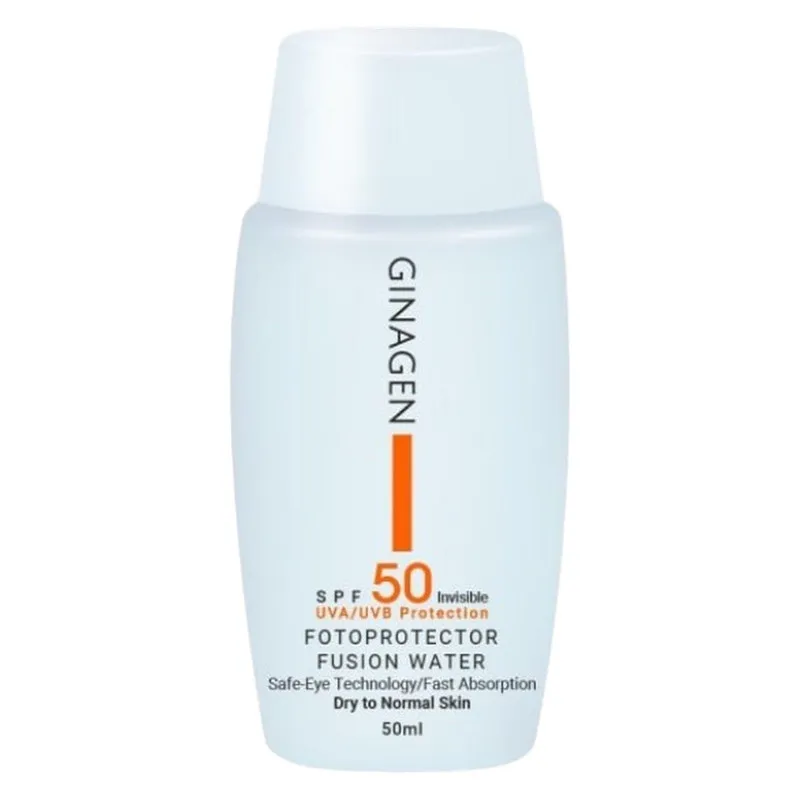 کرم ضدآفتاب بی‌رنگ ژیناژن مدل SPF50، مناسب پوست‌های معمولی و خشک، حجم 50 میلی‌لیتر