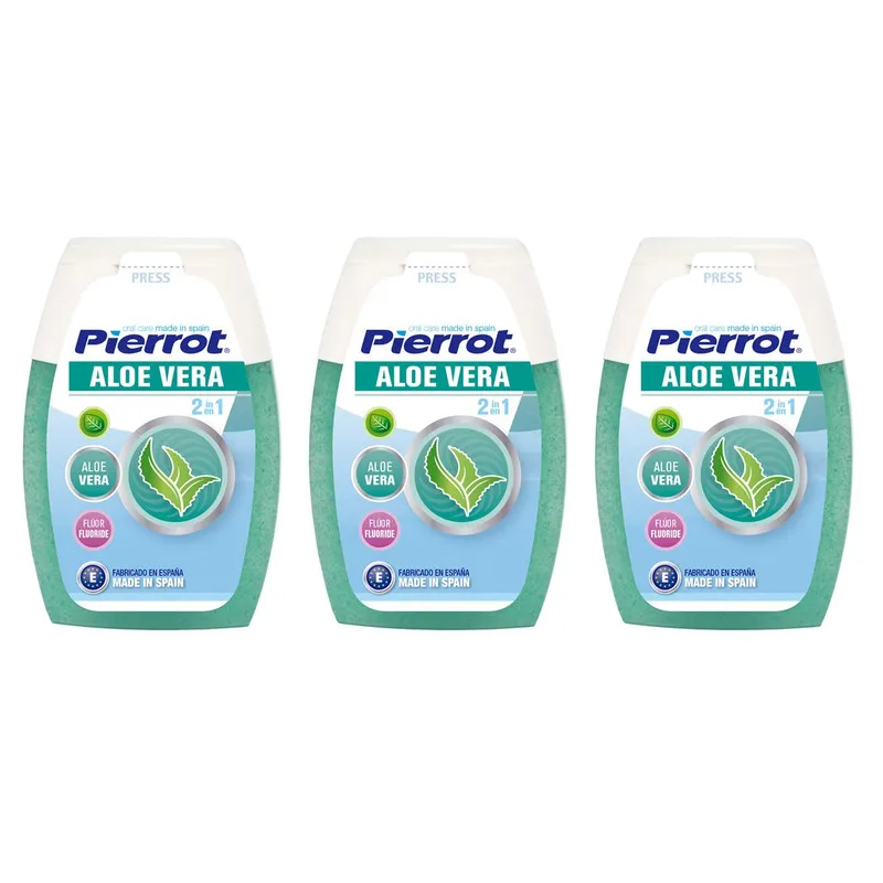 خمیردندان پیرروت مدل Aloe Vera 2 in 1 حجم 75ml بسته 3 عددی