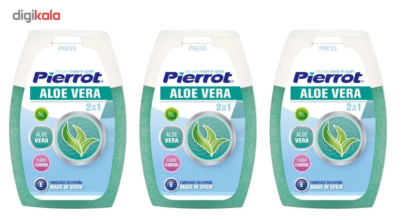 خمیردندان پیرروت مدل Aloe Vera 2 in 1 حجم 75ml بسته 3 عددی - تصویر 2