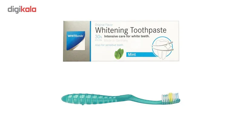 پک خمیر دندان وایت اسمایل مدل Whitening حجم 75میلی لیتر به همراه مسواک تریزا مدل Matrix Protection - تصویر 2
