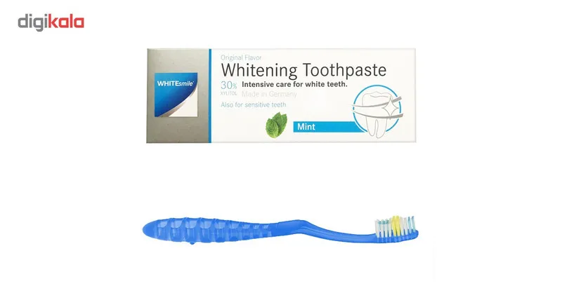 پک خمیر دندان وایت اسمایل مدل Whitening حجم 75میلی لیتر به همراه مسواک تریزا مدل Matrix Protection - تصویر 4