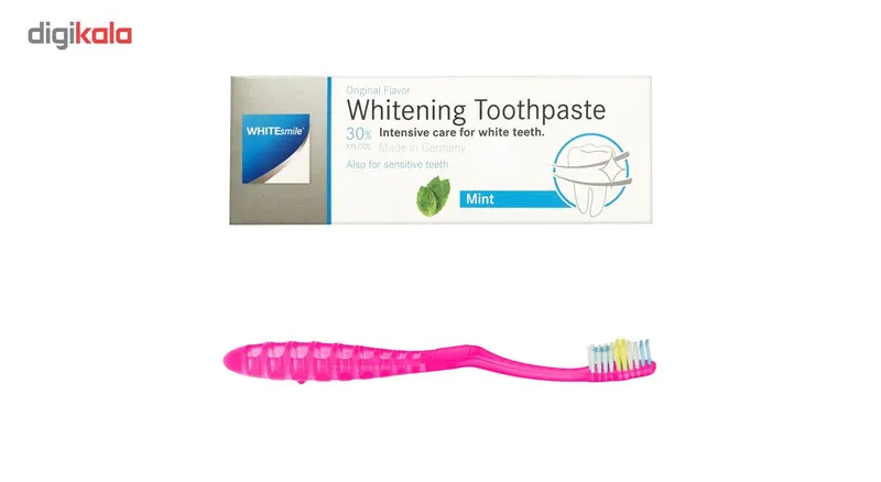 پک خمیر دندان وایت اسمایل مدل Whitening حجم 75میلی لیتر به همراه مسواک تریزا مدل Matrix Protection - تصویر 5