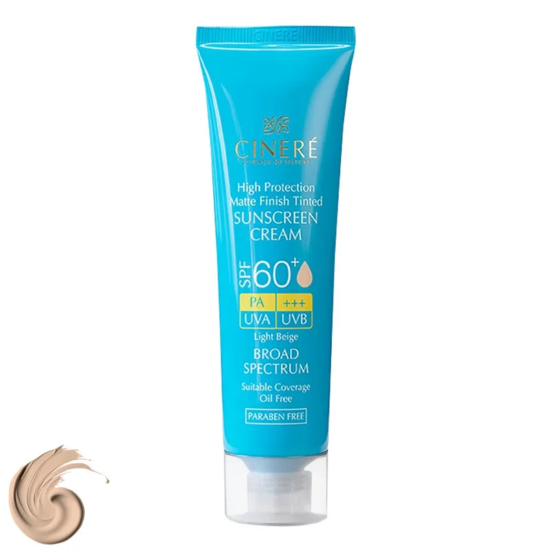کرم ضدآفتاب رنگی سینره +SPF60 مدل 8411، مناسب پوست‌های چرب، حجم 50 میلی‌لیتر - تصویر 2
