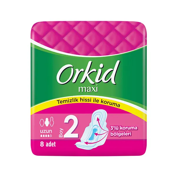 نوار بهداشتی اورکید مدل Maxi بسته 8 عددی - تصویر 2