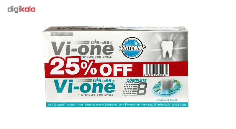 پک خمیر دندان وی وان مدل Complete 8 و Whitening - تصویر 2