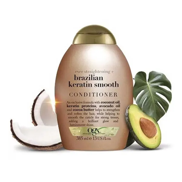 نرم کننده مو او جی ایکس مدل Brazilian Keratin Smooth حجم 385 میلی لیتر - تصویر 2