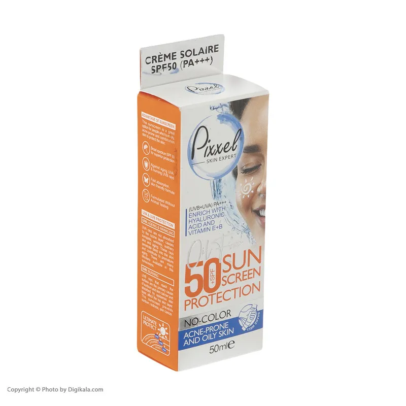 کرم ضدآفتاب بیرنگ پیکسل SPF50 مدل Oily Acne-Prone Skin، مناسب پوستهای چرب، حجم 50 میلیلیتر - تصویر 3