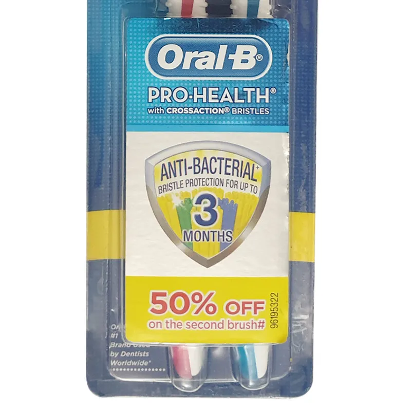 مسواک اورال-بی سری PRO-HEALTH مدل ANTI-BACTERIAL با برس متوسط بسته 2 عددی - تصویر 4
