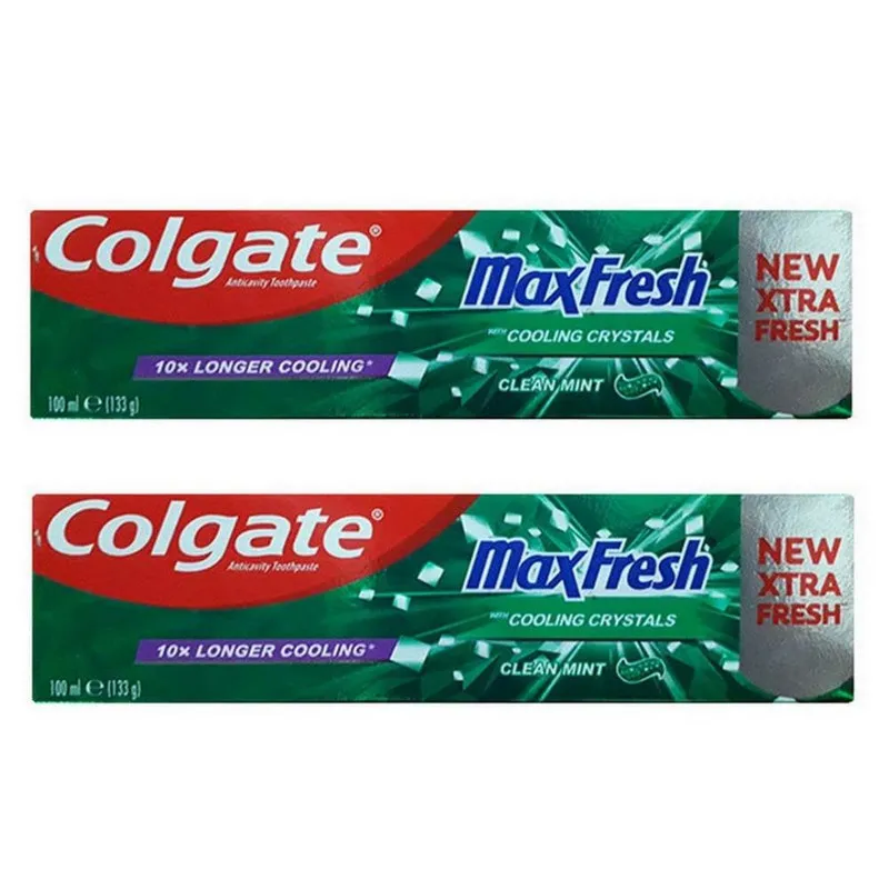 خمیر دندان کلگیت مدل Max Fresh Clean Mint حجم 100 میلی لیتر مجموعه 2 عددی - تصویر 2