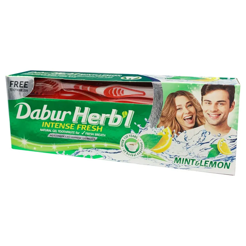 خمیردندان دابور هربال مدل Intense Fresh وزن 150 گرم به همراه مسواک با برس متوسط - تصویر 2