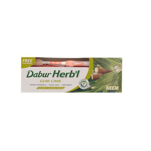 خمیردندان دابور هربال مدل Gum Care وزن 150 گرم به همراه مسواک با برس متوسط - تصویر 2