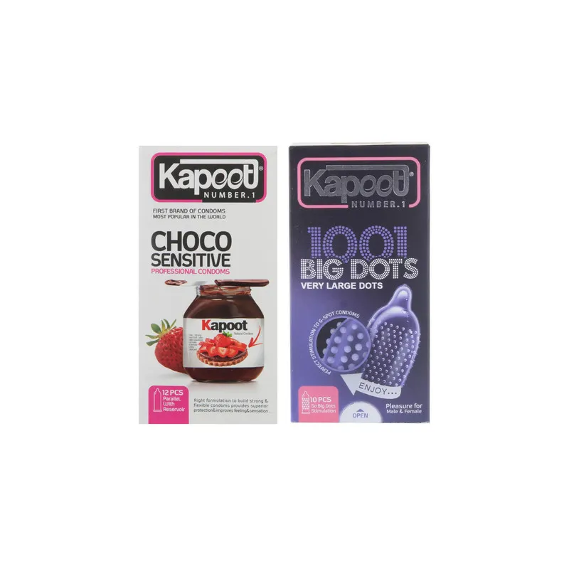 کاندوم کاپوت مدل BIG DOTS بسته 10 عددی به همراه کاندوم کاپوت مدل Choco Sensitive بسته 12 عددی - تصویر 2