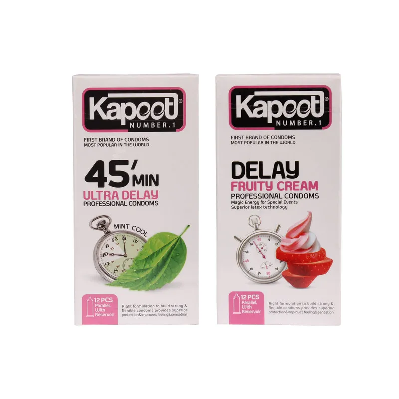 کاندوم کاپوت مدل 45min بسته 12 عددی به همراه کاندوم کاپوت مدل Delay Fruity cream بسته 12 عددی - تصویر 2