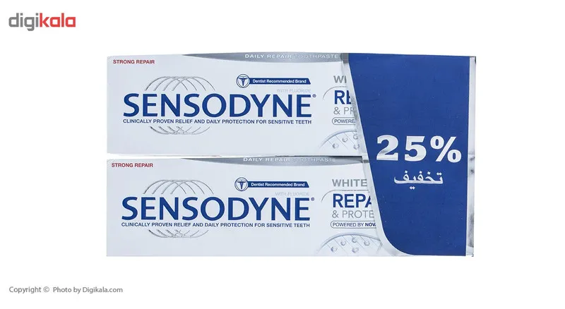 پک خمیر دندان سفید کننده سنسوداین مدل Repair And Protect حجم 75 میلی لیتر بسته 2 عددی - تصویر 2