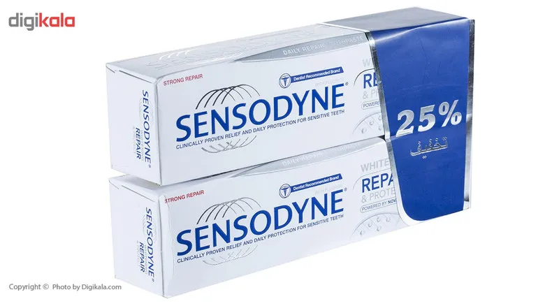 پک خمیر دندان سفید کننده سنسوداین مدل Repair And Protect حجم 75 میلی لیتر بسته 2 عددی - تصویر 4
