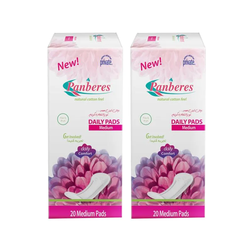 پد بهداشتی روزانه پنبه ریز مدل NATURAL COTTON FEEL مجموعه 2 عددی