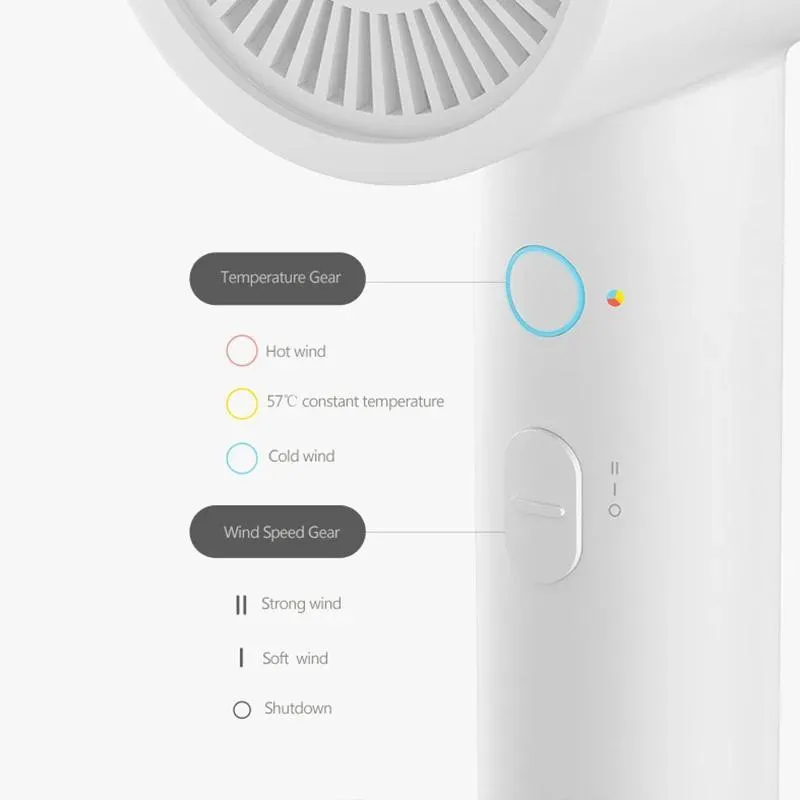 سشوار خانگی 1600 وات میجیا مدل Ionic Hair Dryer H300، موتور AC، وزن 350 گرم، دارای سری متمرکز‌کننده باریک با ویژگی صاف‌کنندگی - تصویر 4