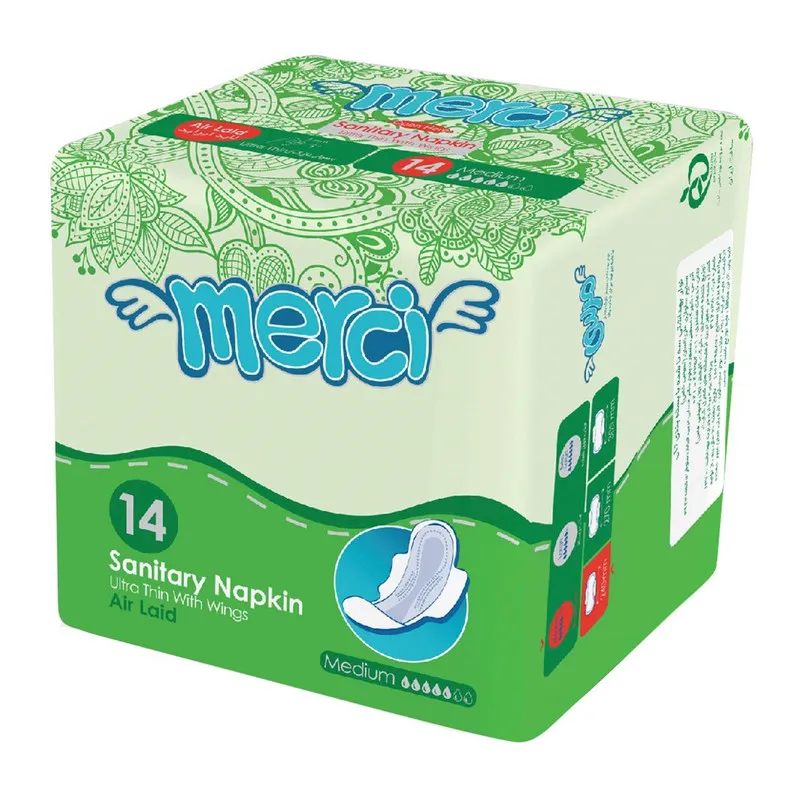 نوار بهداشتی متوسط مرسی مدل Air Laid Ultra Thin بسته 14 عددی
