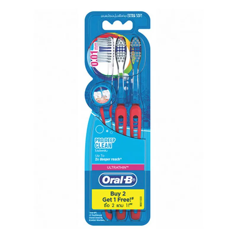 مسواک اورال-بی سری ULTRATHIN مدل PRO DEEP CLEAN با برس خیلی نرم بسته 3 عددی - تصویر 2