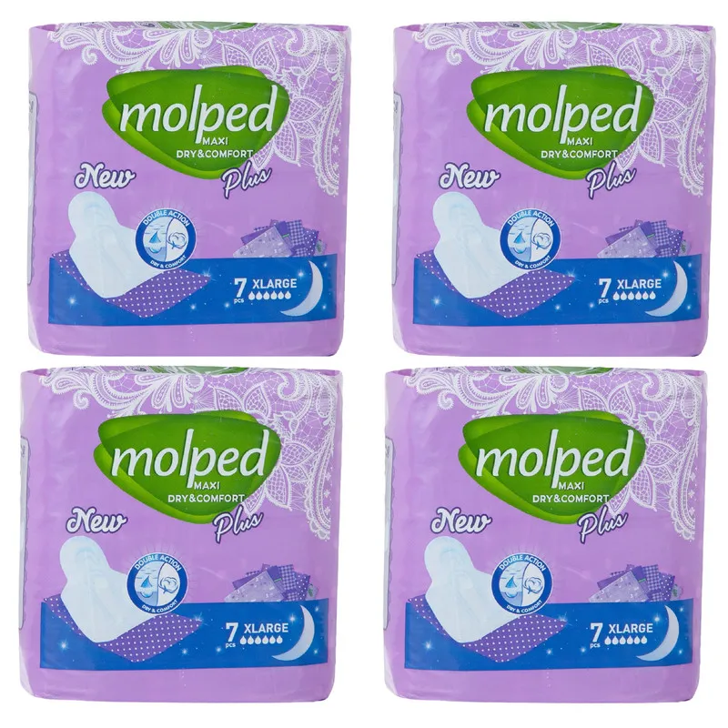 نوار بهداشتی مولپد مدل Dry & Comfort سایز خیلی بزرگ مجموعه 4 عددی