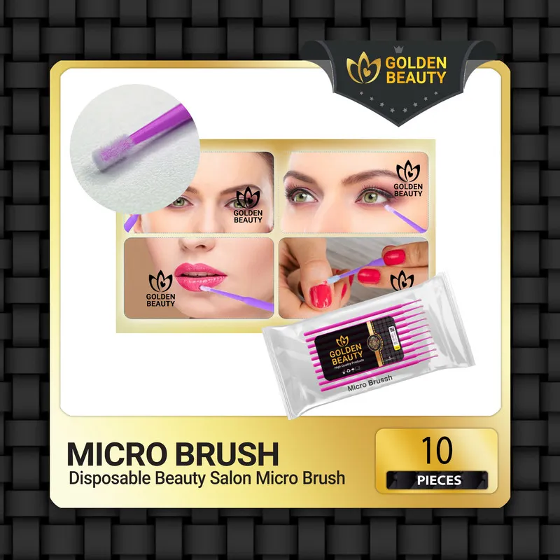 قلم میکروبراش ناخن و مژه گلدن بیوتی مدل M1 بسته 10 عددی - تصویر 2
