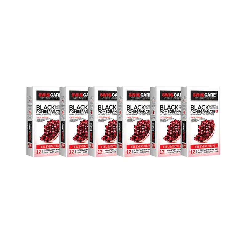 کاندوم سوئیس کر مدل BLACK POMEGRANATE مجموعه 6 عددی - تصویر 2