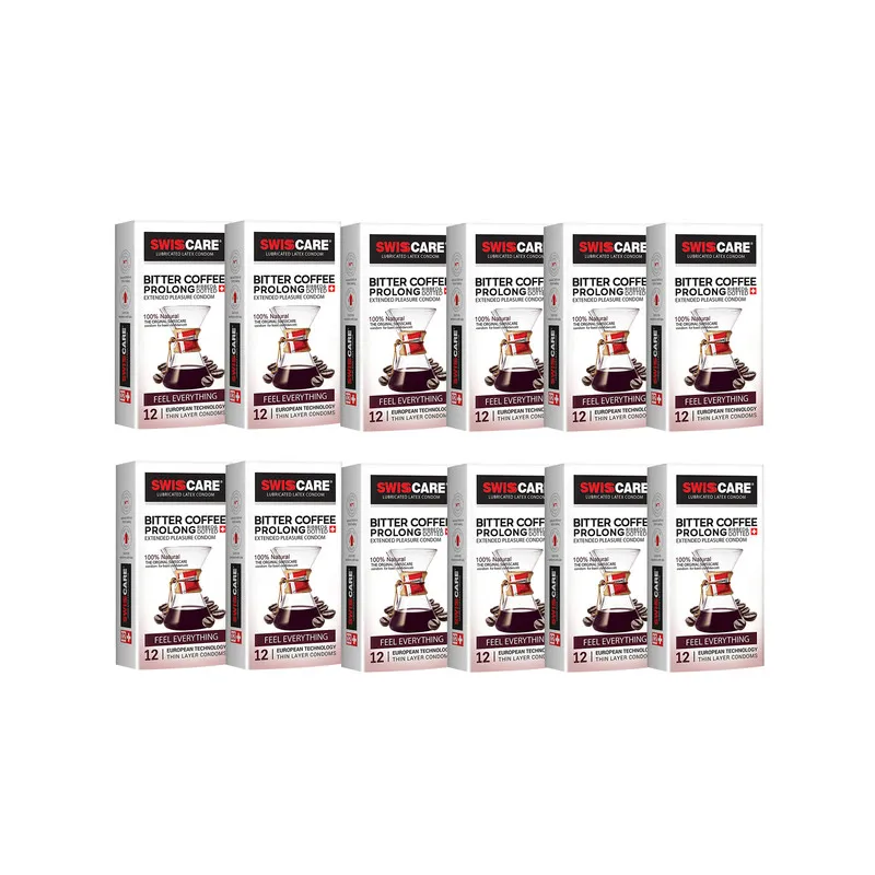 کاندوم سوئیس کر مدل Bitter Coffee prolong مجموعه 12 عددی - تصویر 2