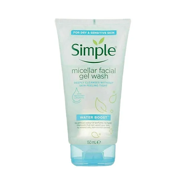 ژل شست‌وشوی صورت سیمپل سری MICELLAR مدل WATER BOOST حجم 150 میلی‌لیتر