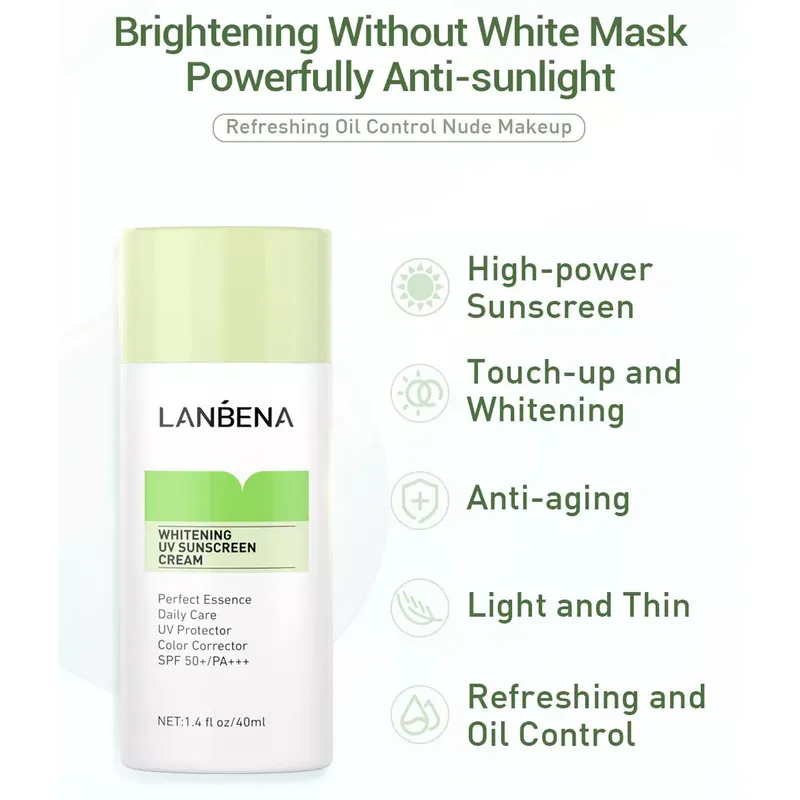 کرم ضد آفتاب لنبنا مدل WHITENING UV SUNSCREEN حجم 40 میلی لیتر - تصویر 2