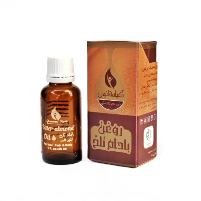 روغن بادام تلخ گیاه قانون مدل 012 حجم 30 میلیلیتر مناسب پوست، مو و بدن، حاوی عصاره طبیعی بادام تلخ برای تقویت و تغذیه پوست و مو
