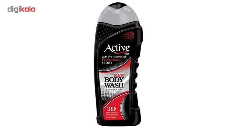 پک شامپو بدن مردانه اکتیو سری Sport مدل Black بسته 2 عددی - تصویر 3