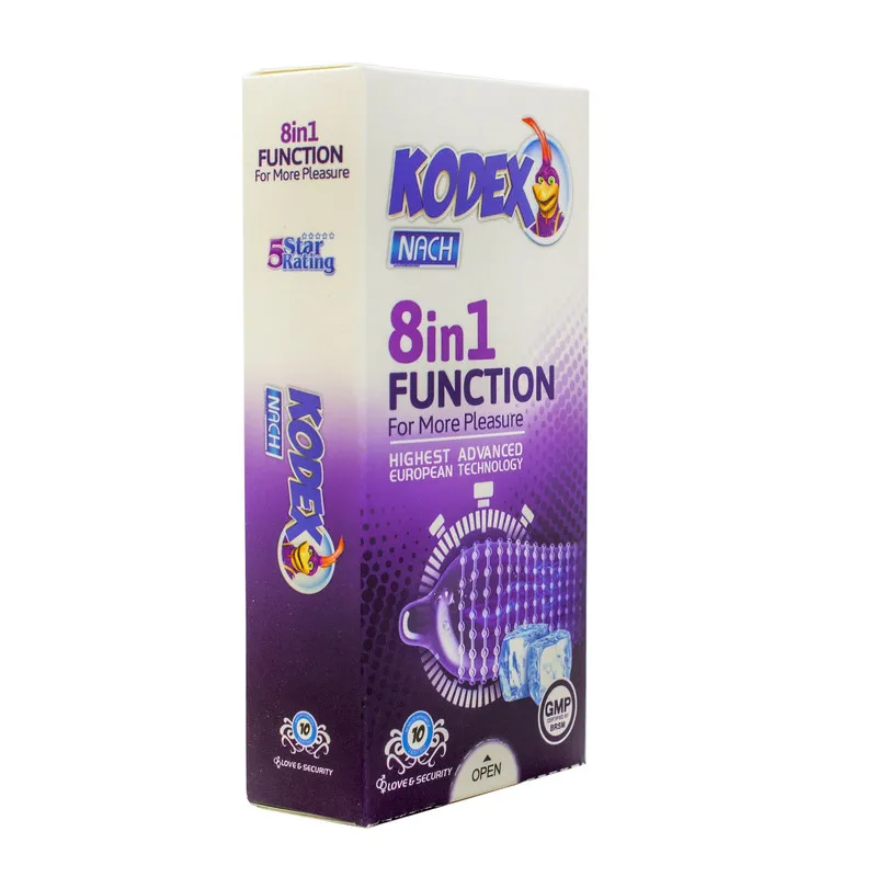 کاندوم ناچ کدکس مدل 8IN1 FUNCTION بسته 10 عددی - تصویر 2