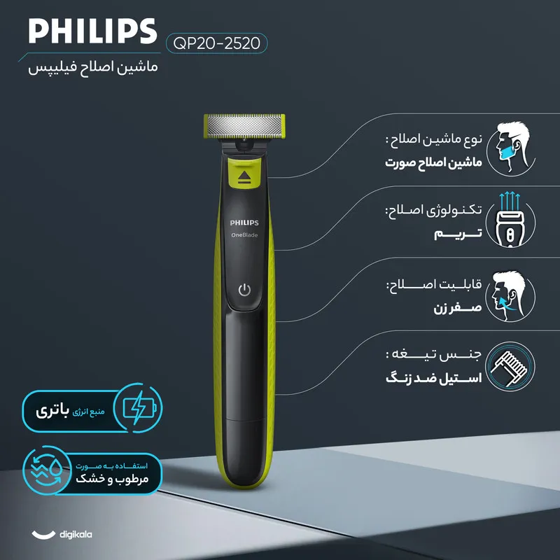 ماشین اصلاح موی صورت فیلیپس مدل QP2520-20 - تصویر 2