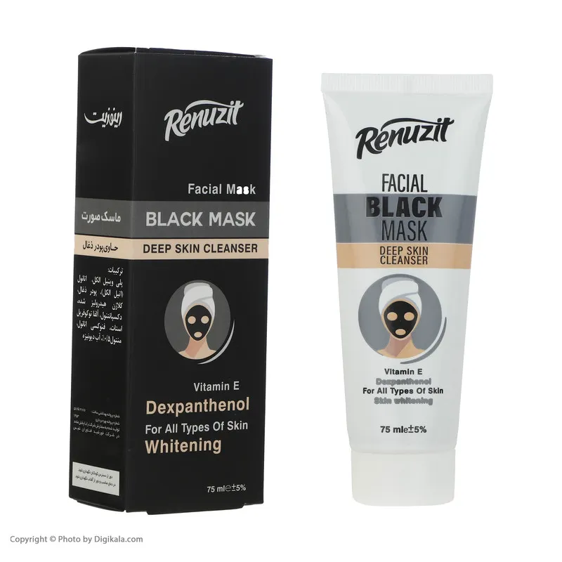 ماسک کرمی صورت و بدن رینوزیت مدل Black Deep حجم 75 میلیلیتر کوچککننده منافذ، روشنکننده، لایهبردار، تسکیندهنده و جوانکننده با ویتامین E، مناسب انواع پوست و استفاده روز و شب - تصویر 2