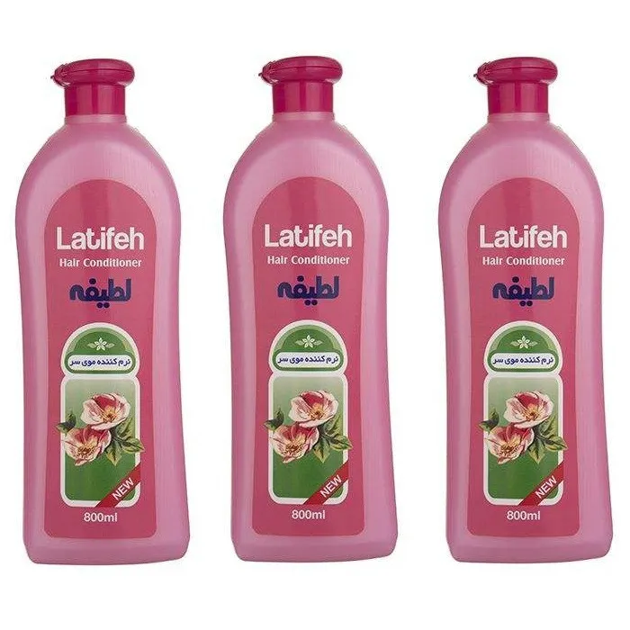 نرم کننده مو لطیفه مدل Flower حجم 800 میلی لیتر مجموعه 3 عددی