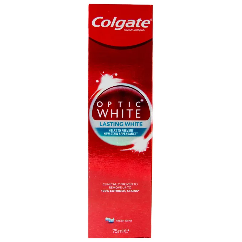 خمیردندان کلگیت سری optic white مدل Lasting white حجم 75 میلی لیتر